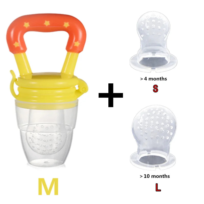 3-in-1 Baby Fruit Feeder & Teether Dummy | BPA-Free Weaning Soother | Safe Silicone Nibbler for 6 Months+