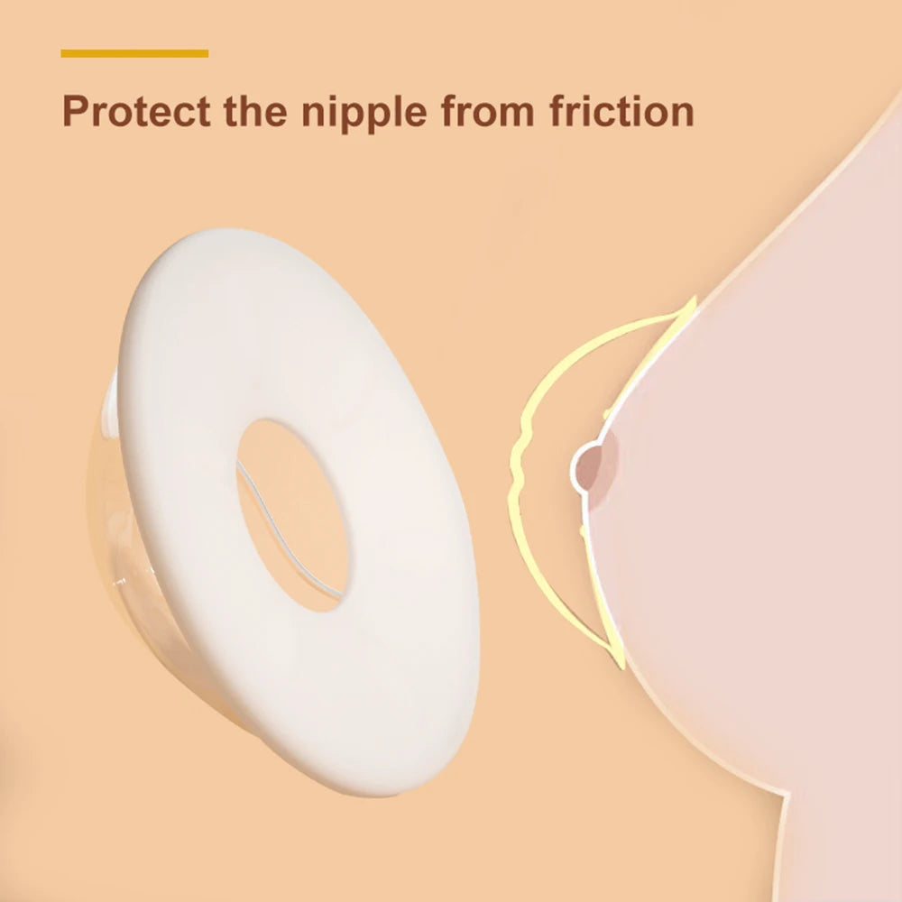 Product designed to protect the nipple from friction on a beige background