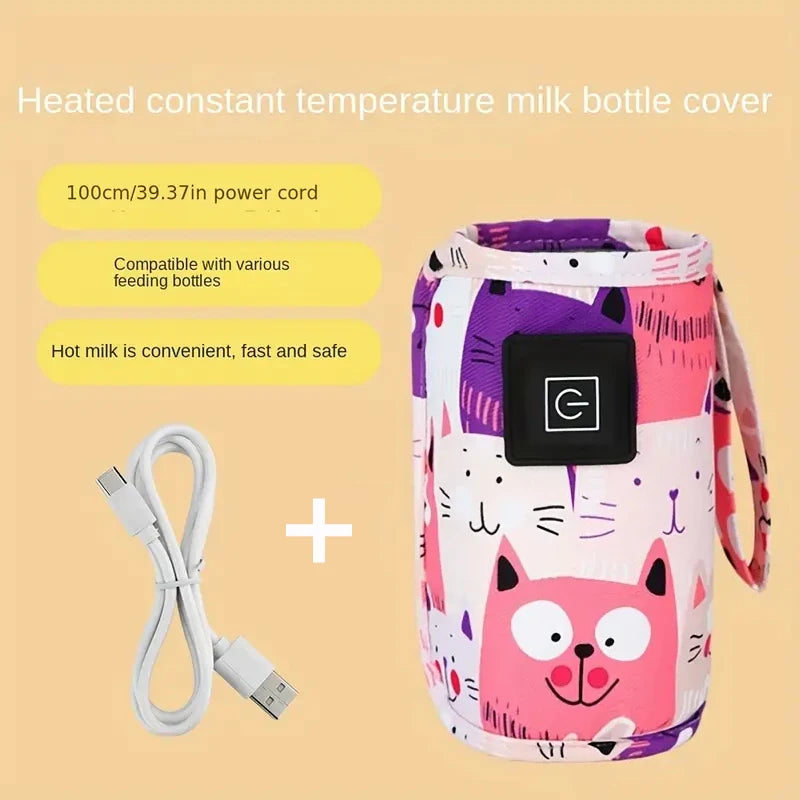 USB Nursing Bottle Warmer - Portable Insulated Bag for Travel