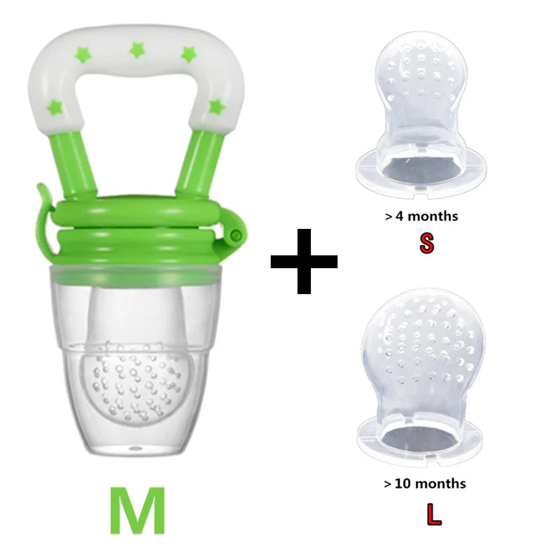 3-in-1 Baby Fruit Feeder &amp; Teether Dummy | BPA-Free Weaning Soother | Safe Silicone Nibbler for 6 Months+
