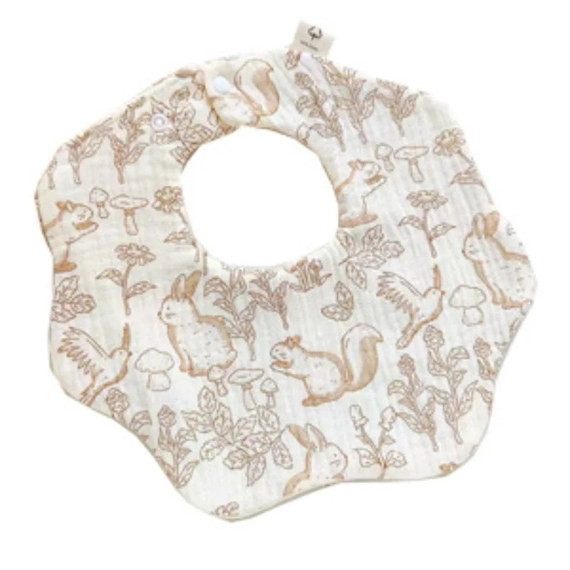Cute Animal Baby Bib - Soft Cotton Muslin for Newborns & Infants
