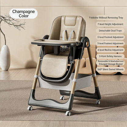4-in-1 Grow-with-Me High Chair & Booster Seat | From Birth to Toddler | Multi-Mode Feeding Chair with Easy-Clean Tray & Recliner