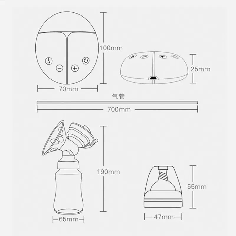 Electric Double Breast Pump Gift Set - USB Rechargeable with Nursing Pads & Storage