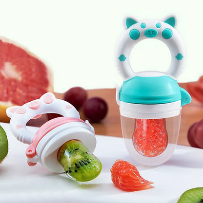 Baby Food Feeder Pacifier - Silicone Fruit & Vegetable Feeder with Spoon | Weaning Essentials