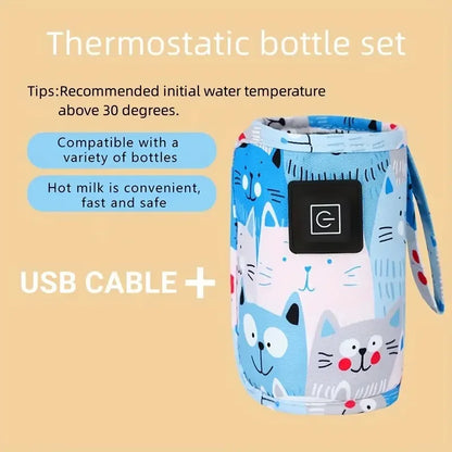 USB Baby Bottle Warmer - Insulated Travel Bag for Stroller & Car