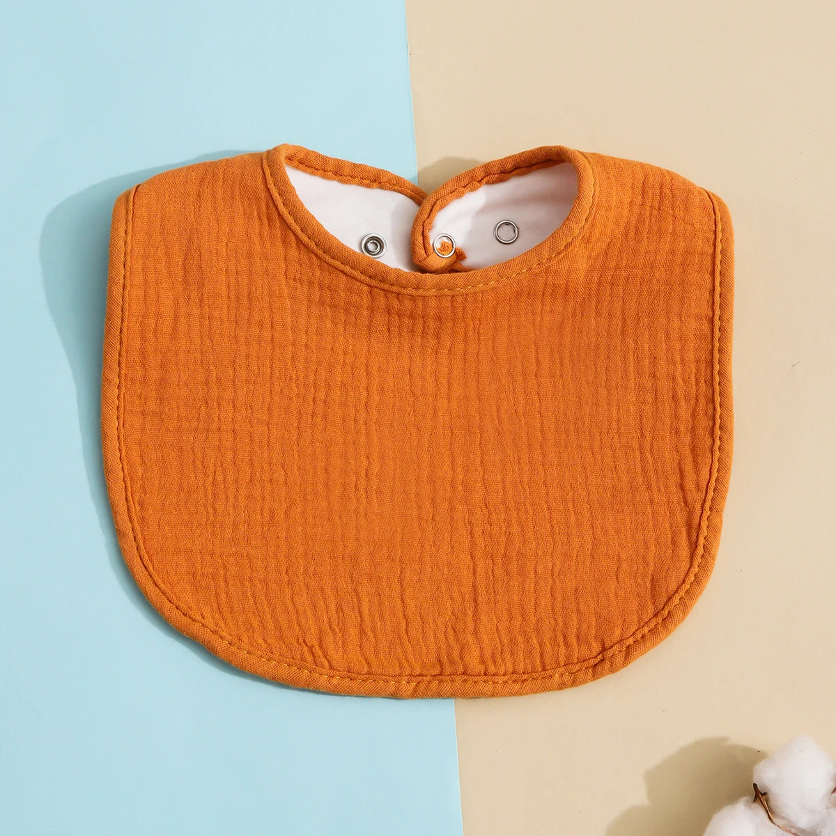 Cotton Baby Bib - Soft Solid Colour Drool Bib for Newborns & Toddlers