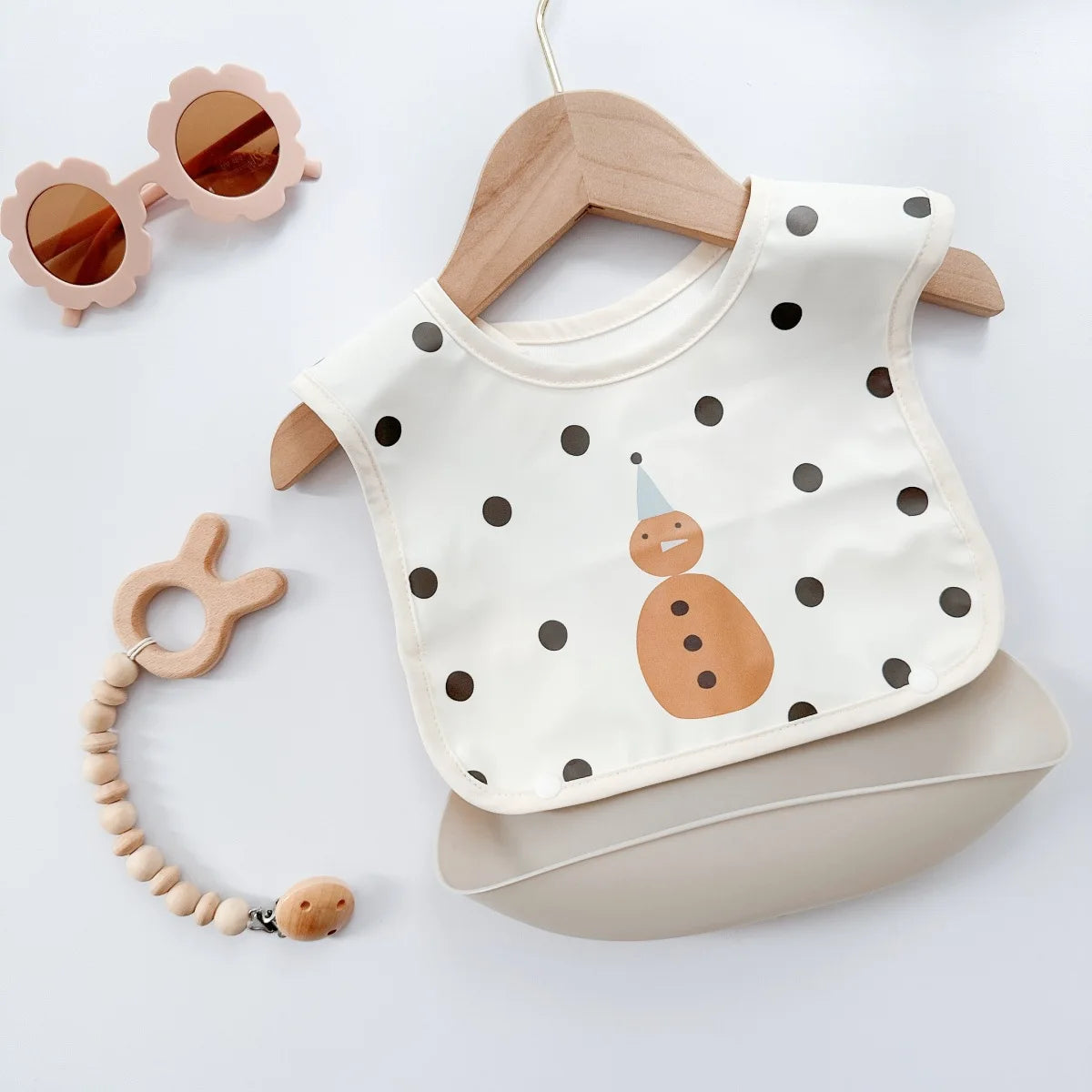 Silicone Baby Bib - Soft Waterproof Feeding Bib for Newborns