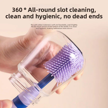 Travel Baby Bottle Cleaning Set - Portable Brush Kit with Storage & Drip Rack