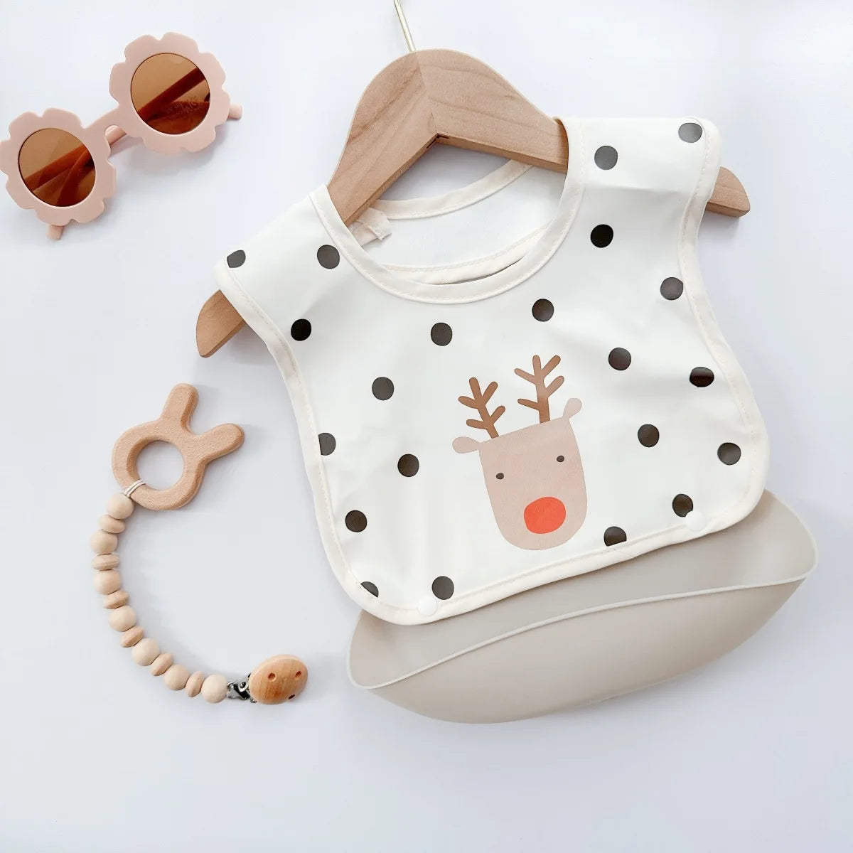 Silicone Baby Bib - Soft Waterproof Feeding Bib for Newborns