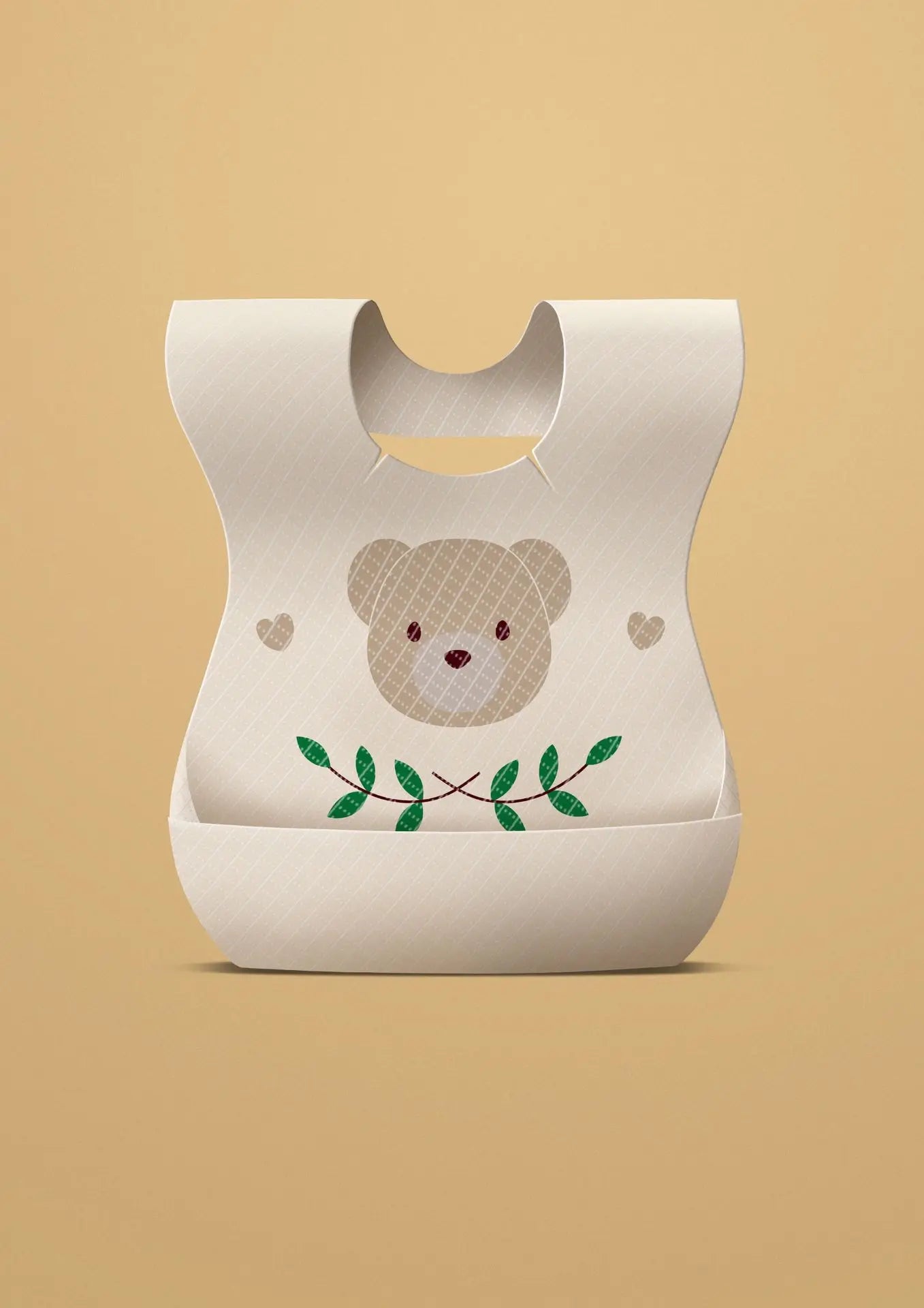 50-Pack Disposable Baby Bibs - Cartoon Bear Design for 6 Months to 2 Years