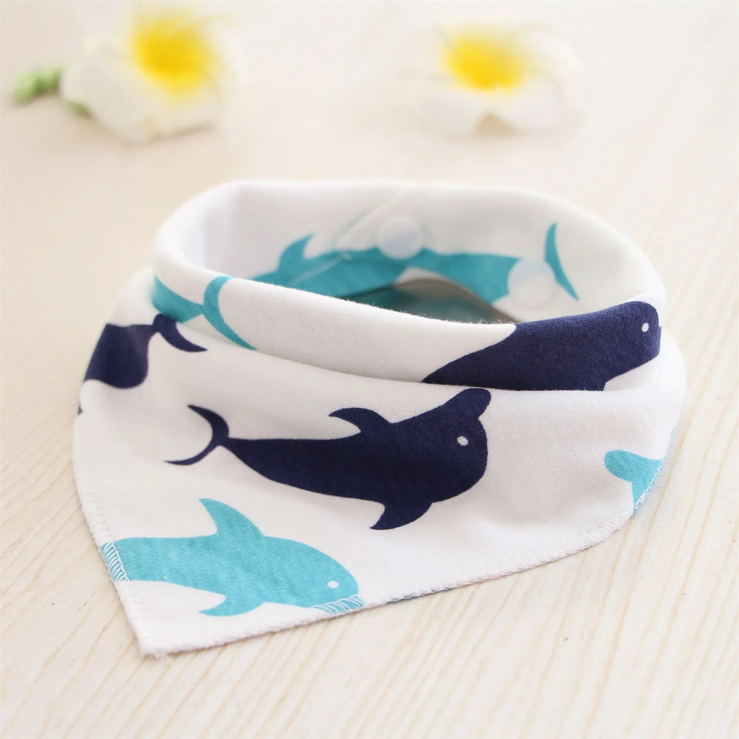 Cotton Triangle Bandana Bib - Cartoon Feeding Scarf for Boys & Girls