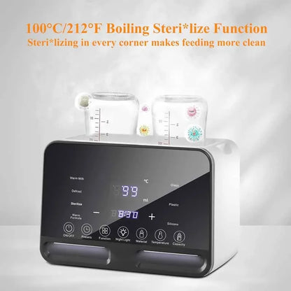 6-in-1 Baby Bottle Warmer & Digital Steam Steriliser – Accurate Temperature Control for Milk & Baby Food (UK Plug)
