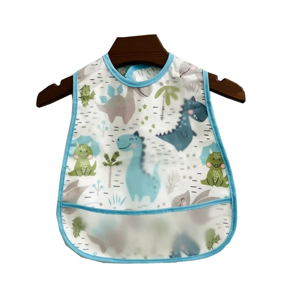 Cartoon Animal Baby Bib - Waterproof with Adjustable Pocket for Boys & Girls