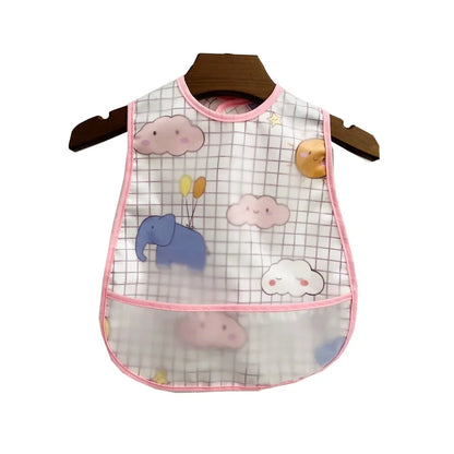 Cartoon Animal Baby Bib - Waterproof with Adjustable Pocket for Boys & Girls