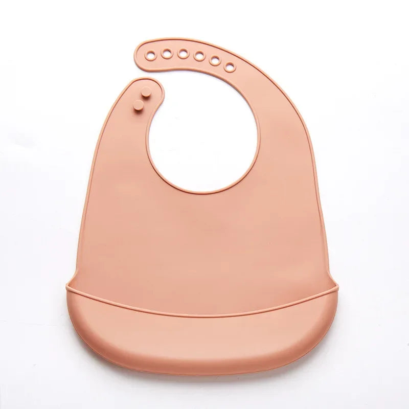 Soft Silicone Baby Bib - Adjustable Waterproof BPA-Free for Newborns
