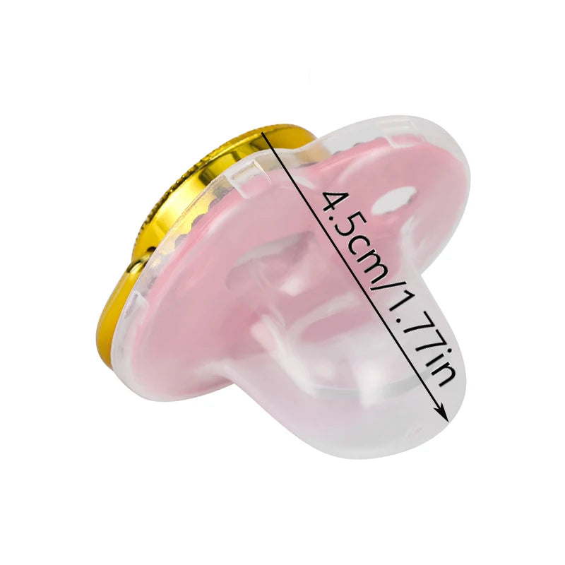 Baby Pacifier with Crown & Clip | Rhinestone Dummy with Case