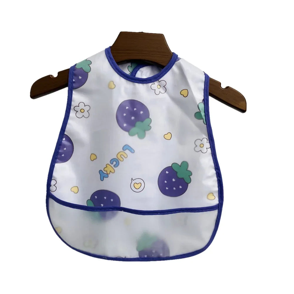 Cartoon Animal Baby Bib - Waterproof with Adjustable Pocket for Boys & Girls
