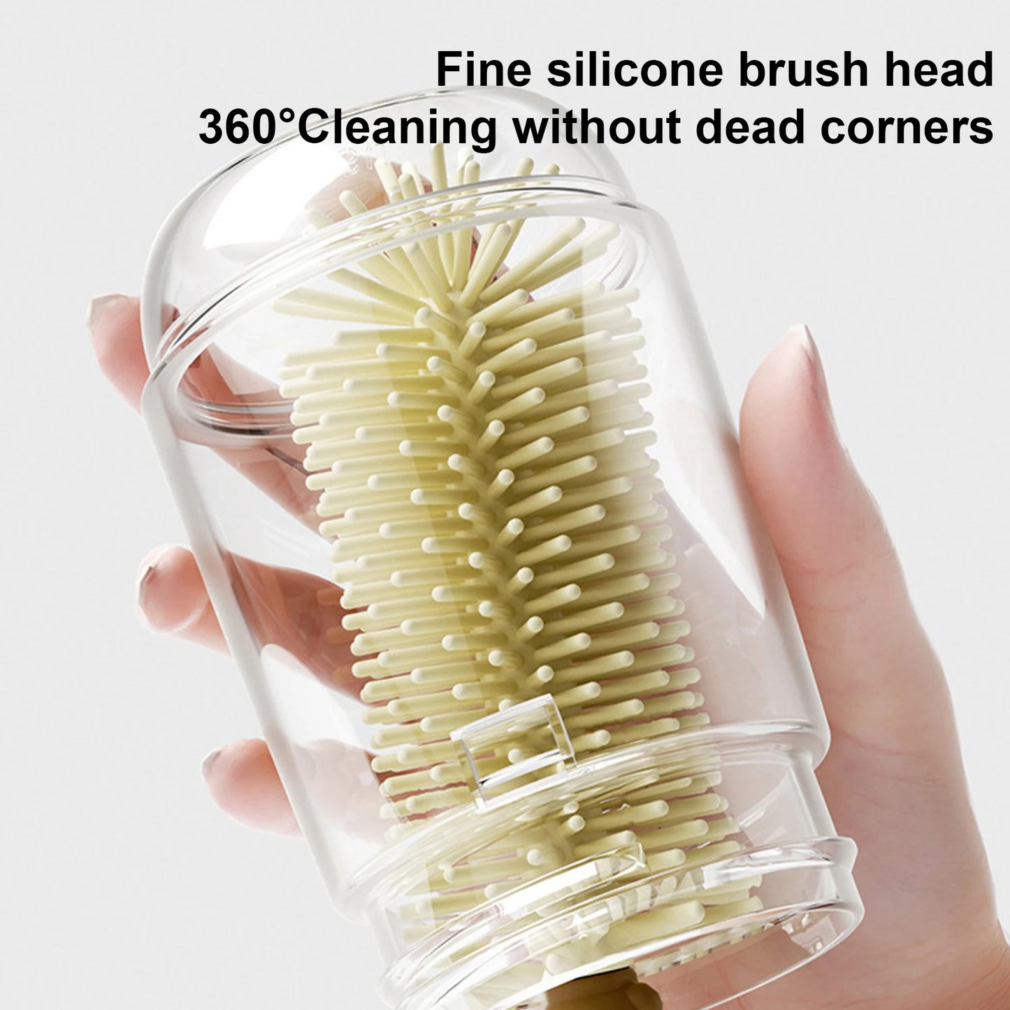 Baby Bottle Cleaning Brush Set | Silicone Travel Case & Drying Rod