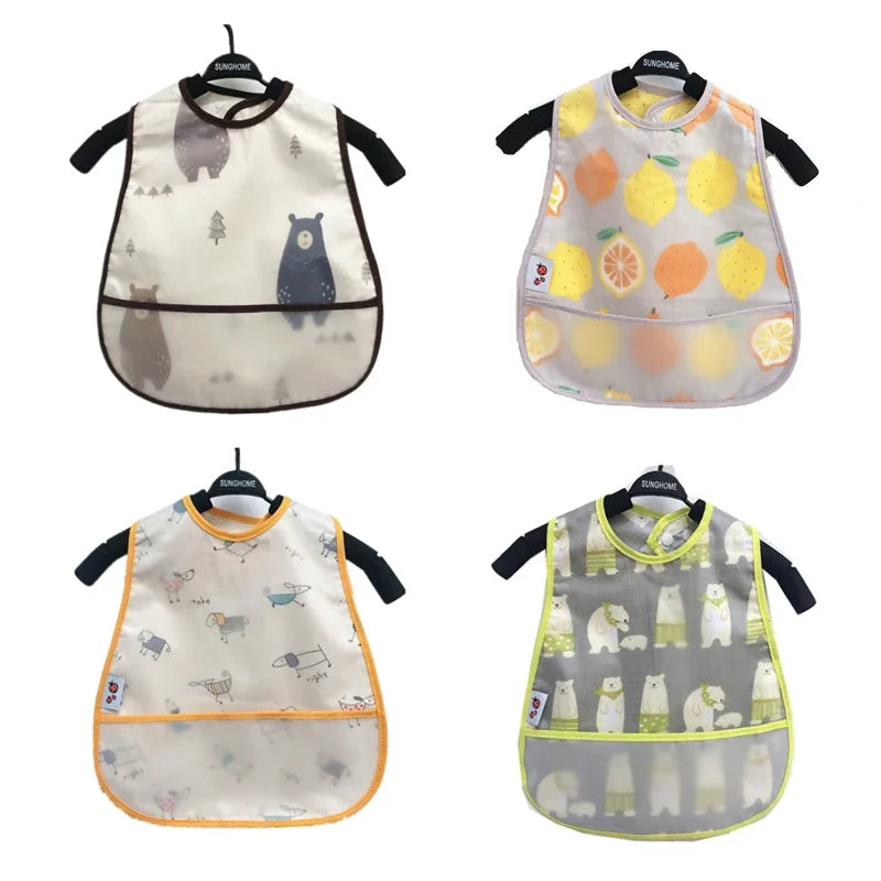Cartoon Baby Bib - Waterproof EVA Adjustable Feeding Apron