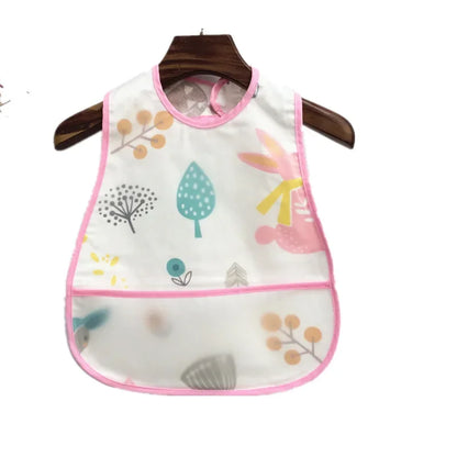 Cartoon Animal Baby Bib - Waterproof with Adjustable Pocket for Boys & Girls