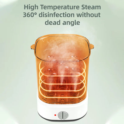 Electric Baby Bottle Sterilizer with Timer - Steam Sanitizer & Milk Warmer