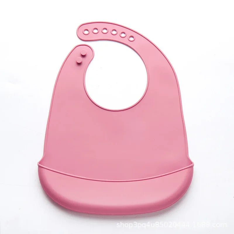 Soft Silicone Baby Bib - Adjustable Waterproof BPA-Free for Newborns