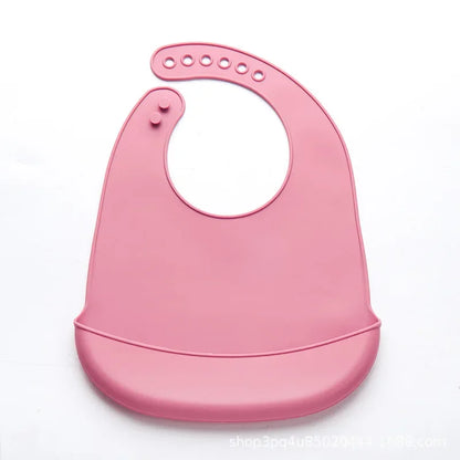 Soft Silicone Baby Bib - Adjustable Waterproof BPA-Free for Newborns