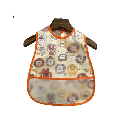Cartoon Animal Baby Bib - Waterproof with Adjustable Pocket for Boys & Girls
