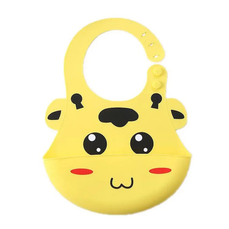 Large 3D Silicone Baby Bib - Waterproof & Wash-Free Adjustable Feeding Bib