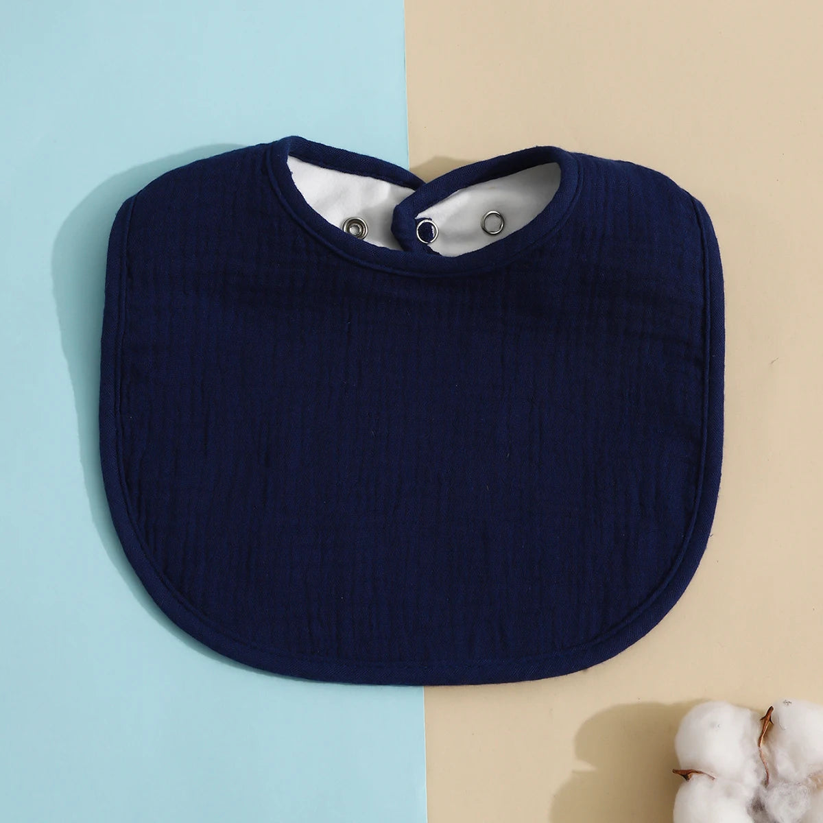 Cotton Baby Bib - Soft Solid Colour Drool Bib for Newborns & Toddlers