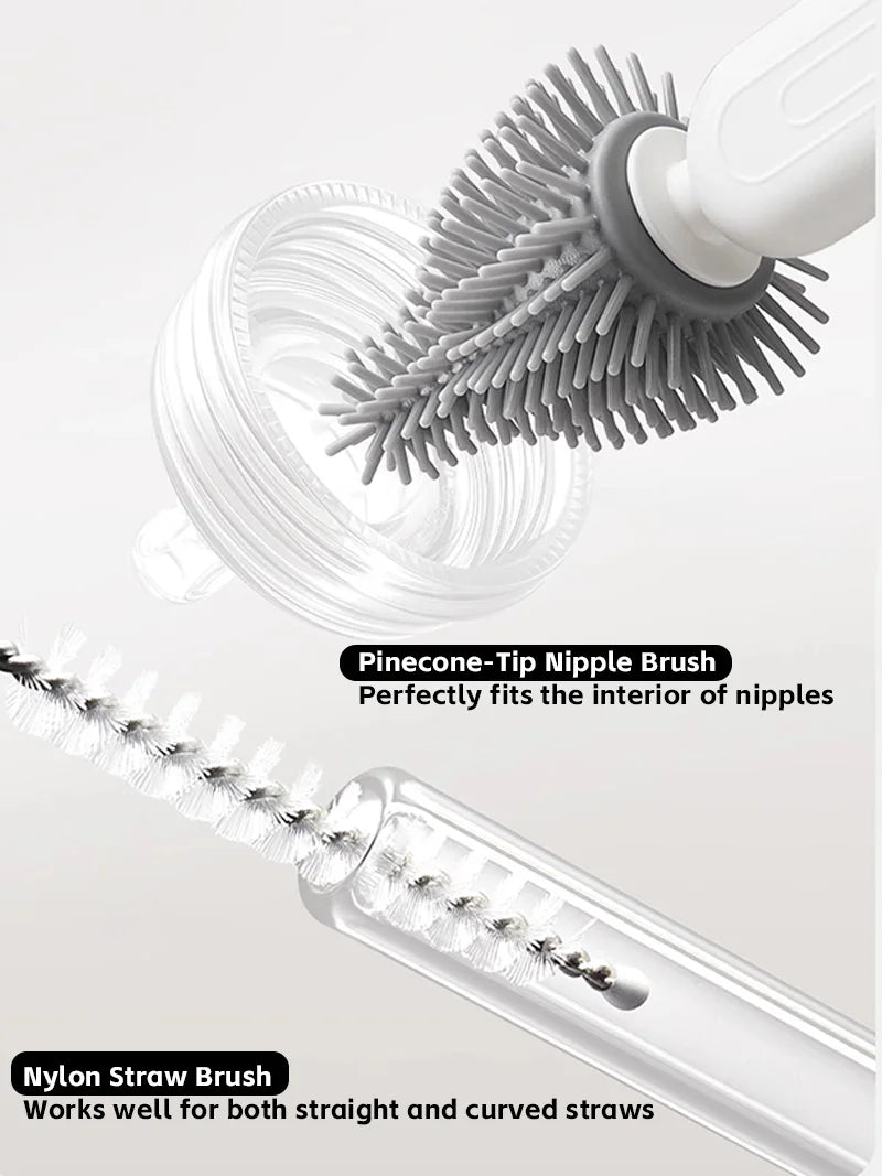 Two brushes with text indicating their uses on a white background