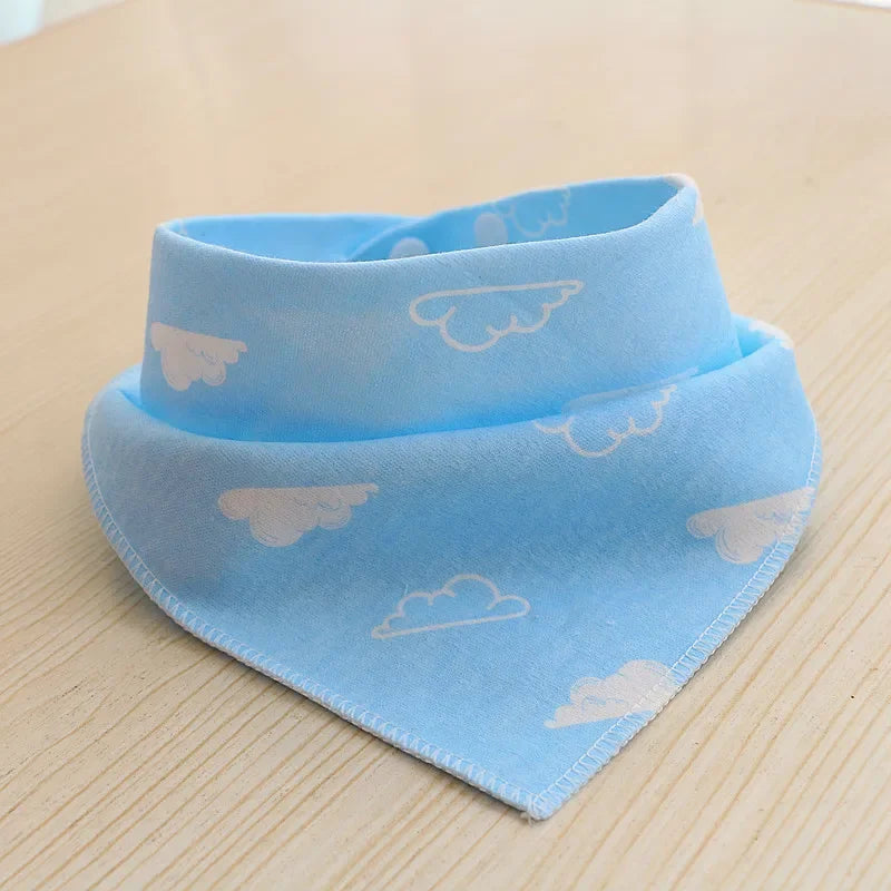 Cotton Triangle Bandana Bib - Cartoon Feeding Scarf for Boys & Girls