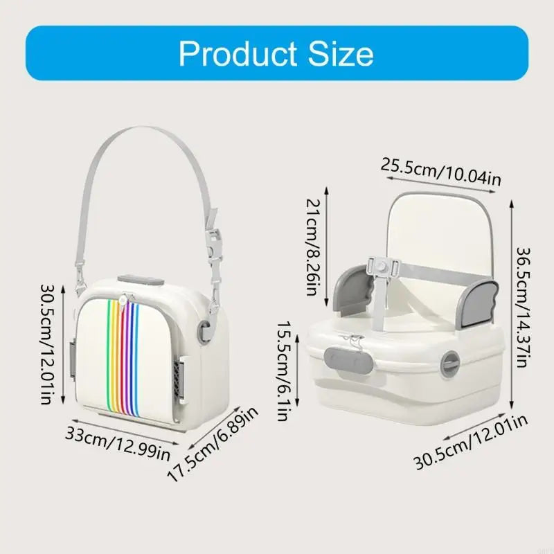 Travel Baby High Chair - Foldable Portable Seat with Anti-Slip Base