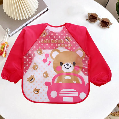 Long Sleeve Baby Smock Bib - Waterproof Art & Feeding Apron for 0-3 Years
