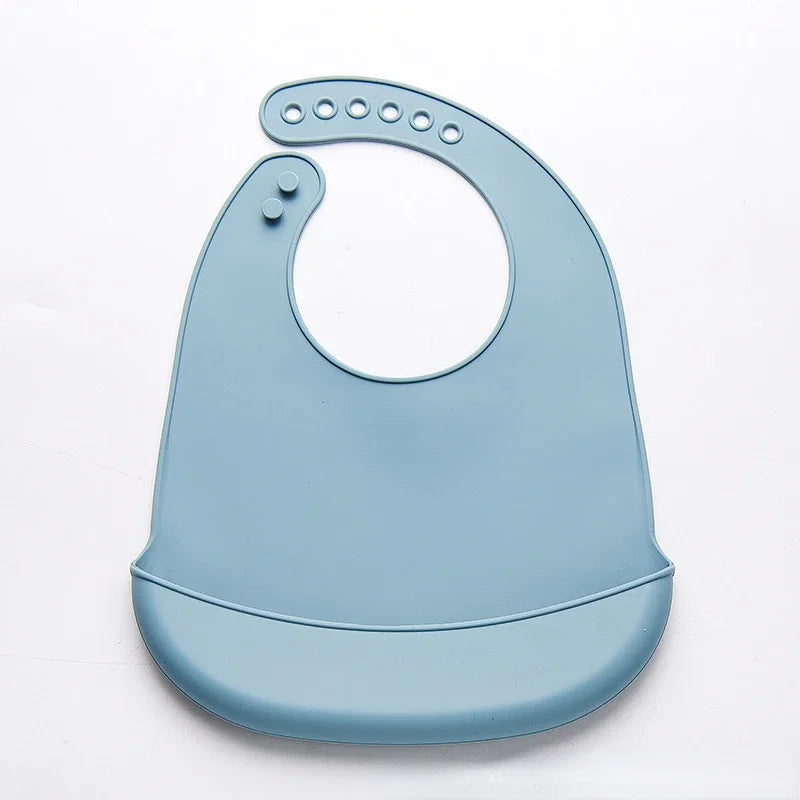 Soft Silicone Baby Bib - Adjustable Waterproof BPA-Free for Newborns