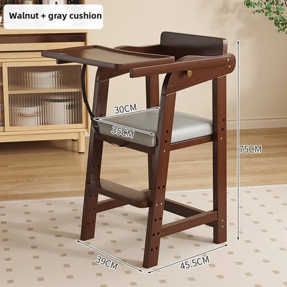 Adjustable Wooden High Chair for Babies & Toddlers - Extra Wide Seat with Footrest