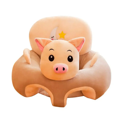 Plush piggy bank with a pig design on a white background