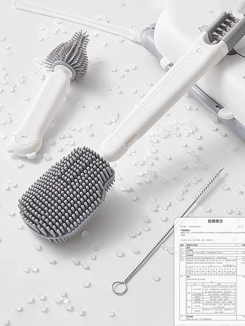 Cleaning brush set with a white background