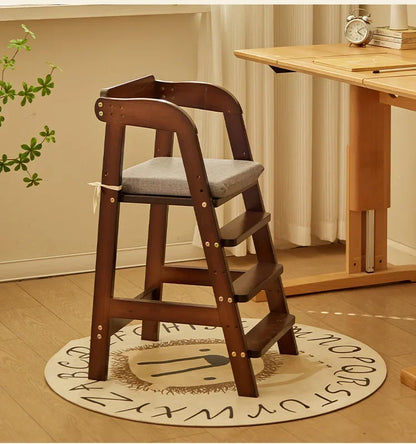 Adjustable Wooden High Chair for Babies & Toddlers - Extra Wide Seat with Footrest