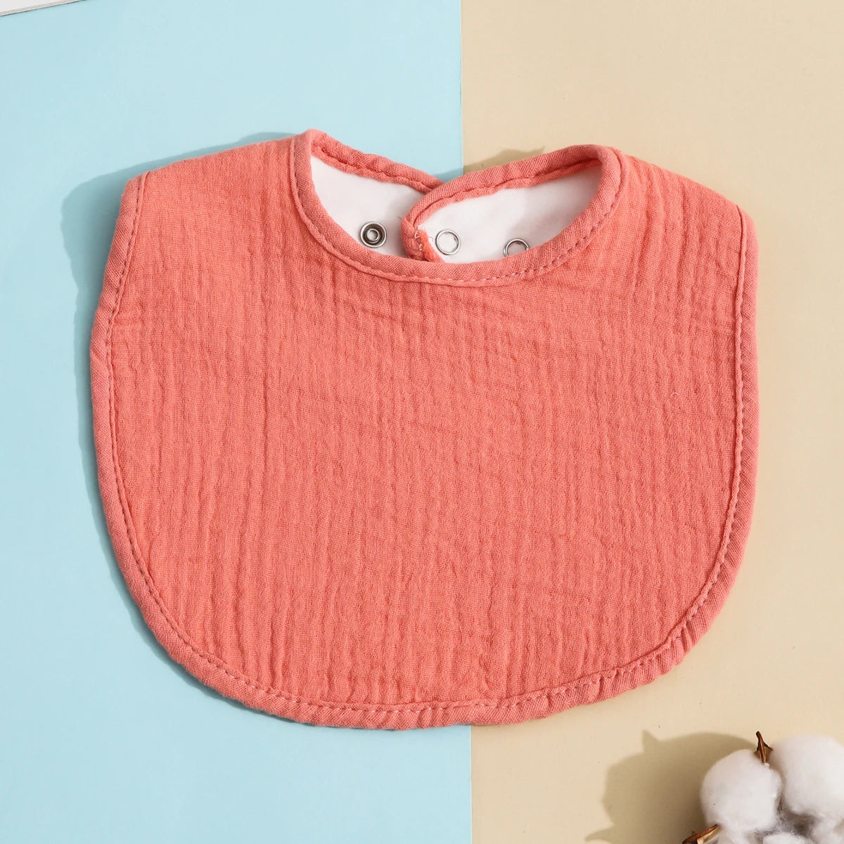 Cotton Baby Bib - Soft Solid Colour Drool Bib for Newborns & Toddlers