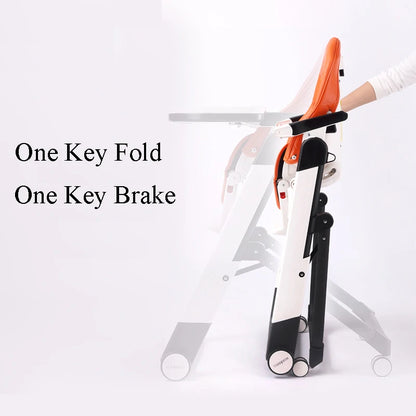Foldable scooter with one-key fold and brake features on a white background