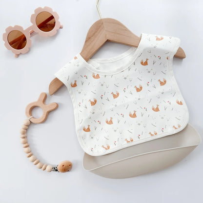 Silicone Baby Bib - Soft Waterproof Feeding Bib for Newborns