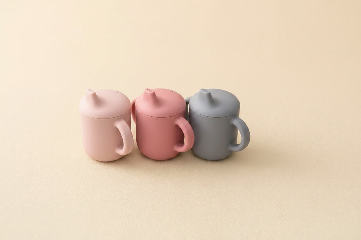 Silicone Baby Training Cup with Handles | 180ml BPA-Free Infant Transition Cup