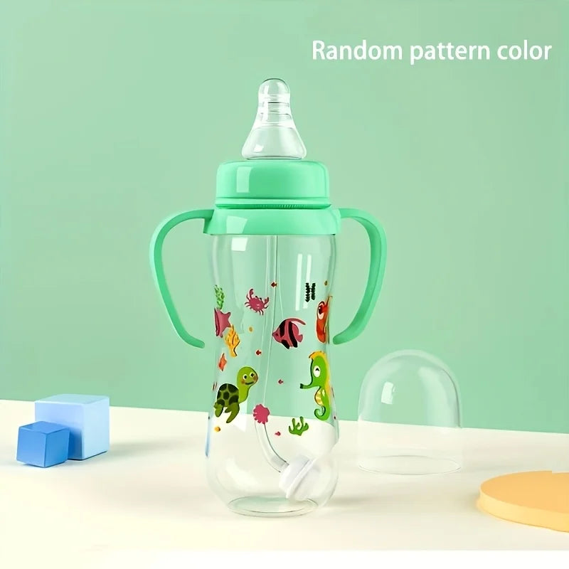Baby Feeding Bottle with Handles - Wide Neck, Lightweight & Easy Clean