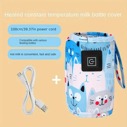 USB Baby Bottle Warmer - Insulated Travel Bag for Stroller & Car