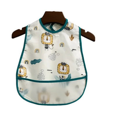 Cartoon Animal Baby Bib - Waterproof with Adjustable Pocket for Boys & Girls