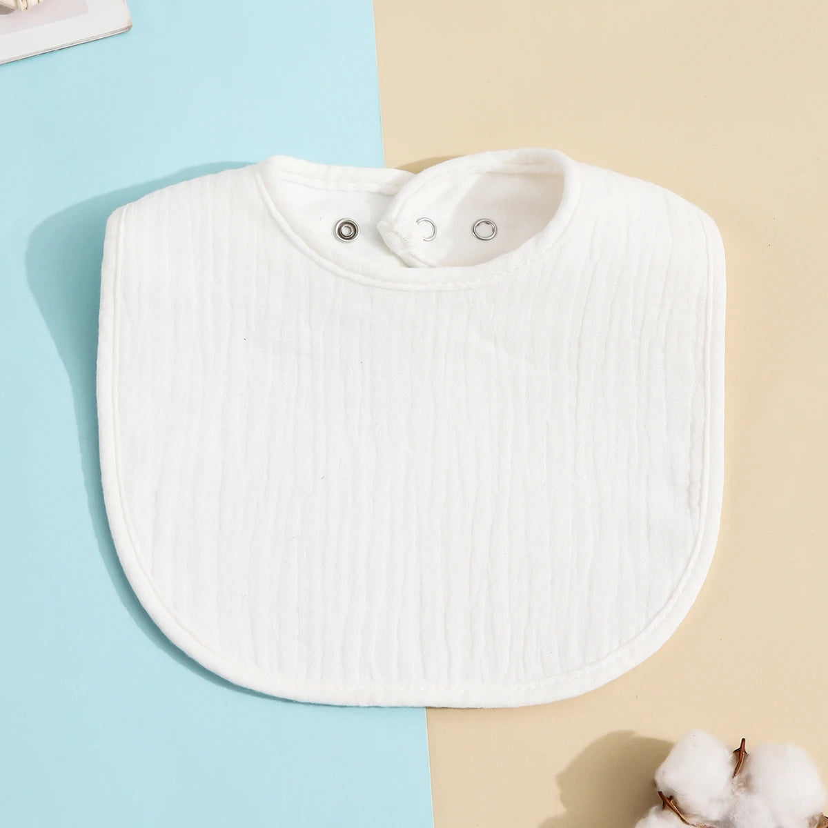 Cotton Baby Bib - Soft Solid Colour Drool Bib for Newborns & Toddlers