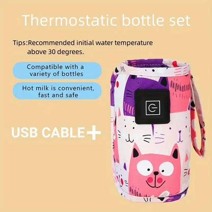 USB Baby Bottle Warmer - Insulated Travel Bag for Stroller & Car