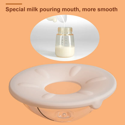 Milk bottle with a special pouring mouth on an orange background