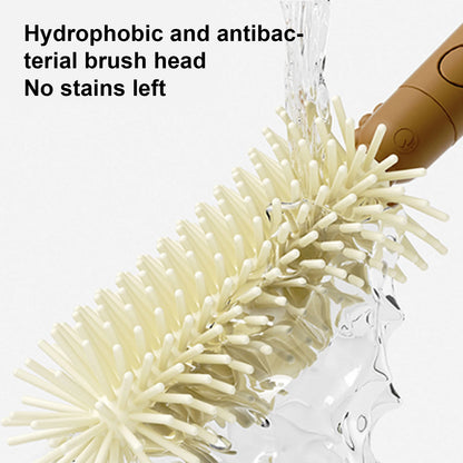 Baby Bottle Cleaning Brush Set | Silicone Travel Case & Drying Rod